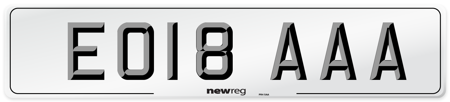 EO18 AAA Number Plate from New Reg